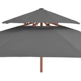  Dvoslojni suncobran s drvenim stupom 270 cm antracit | shoptok.hr