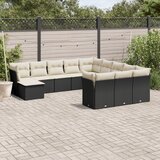 vidaXL 12-dijelni set vrtnih sofa od poliratana s jastucima crni | shoptok.hr