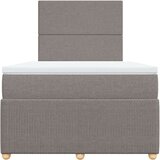 vidaXL Box spring postelja z vzmetnico taupe 120x200 cm blago, (21304919) | Shoptok.si