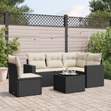 vidaXL 6-dijelni set vrtnih sofa s jastucima crni od poliratana Cijene