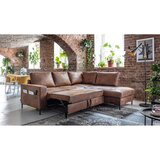 Miuform Rjava raztegljiva kotna sedežna garnitura iz umetnega usnja (desni kot) Lofty Lilly – | Shoptok.si