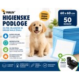  Higienske podloge za pse 60 × 60 cm, 50 kos – vpojne podloge za mladičke, mačke in druge male živali + 30 vrečk Cene