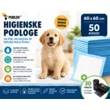 Higienske podloge za pse 60 × 60 cm, 50 kos – vpojne podloge za mladičke, mačke in druge male živali + 30 vrečk