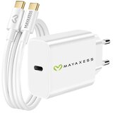 Oem Mayaxess, Omrežni polnilnik za iPhone 15 20W + 1m USB-C kabel, Bela, (5000275931) Cene