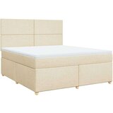  Krevet s oprugama i madracem krem 180x200 cm od tkanine | shoptok.hr