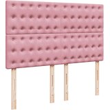  Krevet s oprugama i madracem ružičasti 140x200 cm baršunasti | shoptok.hr