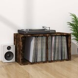  Kutija za pohranu vinilnih ploča smeđa 71 x 34 x 36 cm drvena | shoptok.hr