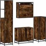  4-dijelni set kupaonskog namještaja boja hrasta drveni | shoptok.hr