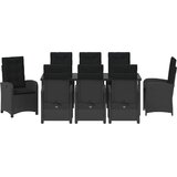  Vrtni set za objed 9 kom. Crna poliratan | shoptok.hr