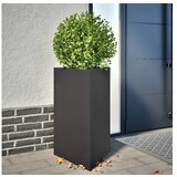 vidaXL vrtno korito črno trikotno 50x43x75 cm jeklo | Shoptok.si