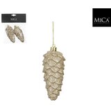 Dekordom 1179682 - champagne - edl novogodišnja dekoracija - ornament pine cone set 2pcs 11cm ( 044584 ) Cene