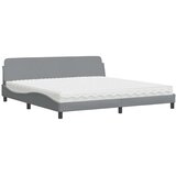  Krevet s madracem Dover svjetlosivi 200 x 200 cm od tkanine | shoptok.hr