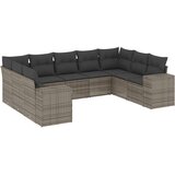  9-dijelni set vrtnih sofa od poliratana s jastucima sivi | shoptok.hr