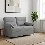 SOFA 100% poliester metalna konstrukcija MDF Šperploča - Svjetlosiva 2-Sjedalo (120 cm) | shoptok.hr
