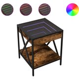 Maison Chic Klubska mizica - kavna mizica - Nizka mizica z neskončnimi LED dimljen hrast 40x40x49 cm, (21752375) | Shoptok.si