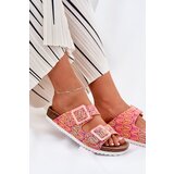 S. BARSKI Ladies Slippers With Buckles And Glitter Orange S.Barski | Shoptok.si