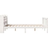 vidaXL Posteljni okvir z vzglavjem brez vzmetnice bel 160x200 cm | Shoptok.si