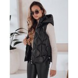 DStreet Kamizelka damska pikowana z kapturem MISSVEST czarna | Shoptok.si
