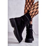S. BARSKI Women's Suede Boots Tied Black Afra | ePonuda.com