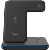 WS-302, 3in1 Wireless charger QC18W EU plug Black ( CNS-WCS302B )