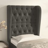  Uzglavlje s ušima tamnosivo 83 x 23 x 118/128 cm baršunasto | shoptok.hr