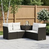  Set sofe 5 kom. Crna i krem-bijela Poli Rattan i čelik | shoptok.hr