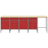  Set radnih ormarića s ladicama s pohranom 5 pcs Crvena i siva | shoptok.hr