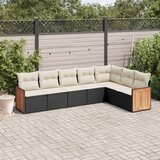 vidaXL 7-dijelni set vrtnih sofa od poliratana s jastucima crni | shoptok.hr