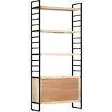 Police Knjižna omara 4-nadstropna 80x30x180 cm trden mangov les | Shoptok.si