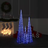 vidaXL Set akrilnih ukrasnih LED stožaca plavi 60/90/120 cm Cijene