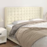 vidaXL Vzglavje z ušesi krem 163x23x118/128 cm umetno usnje | Shoptok.si