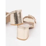 GOODIN Tweed gold mules on a heel | Shoptok.si