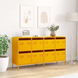 vidaXL Komoda gorčično rumena 135x39x73,5 cm hladno valjano jeklo | Shoptok.si