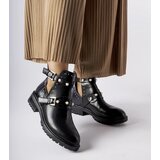 Gemre Black ankle boots with cut-out and pearls Asker | Shoptok.si