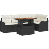 vidaXL Vrtna sedežna garnitura s shranjevanjem 6 pcs Črna Poly ratan, (5000143936) | Shoptok.si