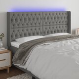  LED uzglavlje tamnosivo 203 x 16 x 118/128 cm od tkanine | shoptok.hr