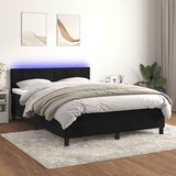  box spring s madracem LED crni 140x200 cm baršun | shoptok.hr