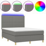 The Living Store Box spring postelja z vzmetnico LED temno siva 140x200 cm blago - Box Spring Postelja, (21520435) | Shoptok.si