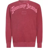 Tommy Jeans Plus Sweater majica roza / boja vina