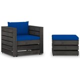  2-dijelna vrtna garnitura s jastucima sivo impregnirano drvo | shoptok.hr