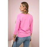 Kesi Light pink blouse with a V-neck | shoptok.hr