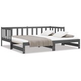  Dnevni ležaj na izvlačenje sivi 2x(90x190) cm masivna borovina | shoptok.hr
