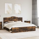  Krevetna konstrukcija s uzglavljem Dimljeni hrast 180 x 200 cm | shoptok.hr