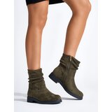 Shelvt Dark green women's cowboy boots Cene