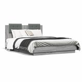 vidaXL Okvir za krevet s uzglavljem boja sivog hrasta 120x190cm drveni | shoptok.hr