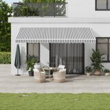 Tenda na ručno uvlačenje s LED antracit i bijela 500 x 350 cm | shoptok.hr