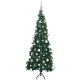 vidaXL Kotično umetno božično drevo Zelena 180 cm PVC in kovina | Shoptok.si