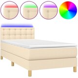  box spring s madracem LED krem 80 x 200 cm od tkanine | shoptok.hr