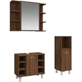 Maison Chic Komplet kopalniških omaric - Kopalniški sestavi 3-delni rjavi hrast inženirski les, (21788095) | Shoptok.si