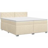  Boxspring krevet s madracem Krem 200 x 200 cm Tkanina | shoptok.hr